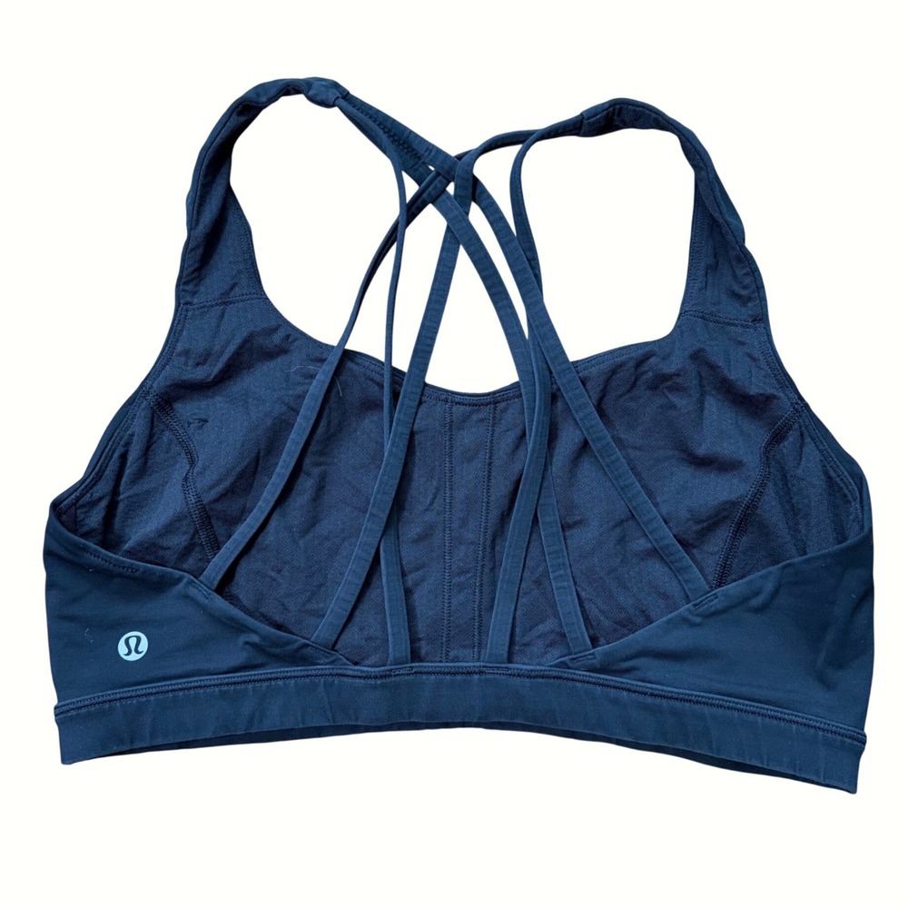 Lululemon Free To Be Serene Bra Black Strappy Back Sports Bra Size 10 LW2AG6S